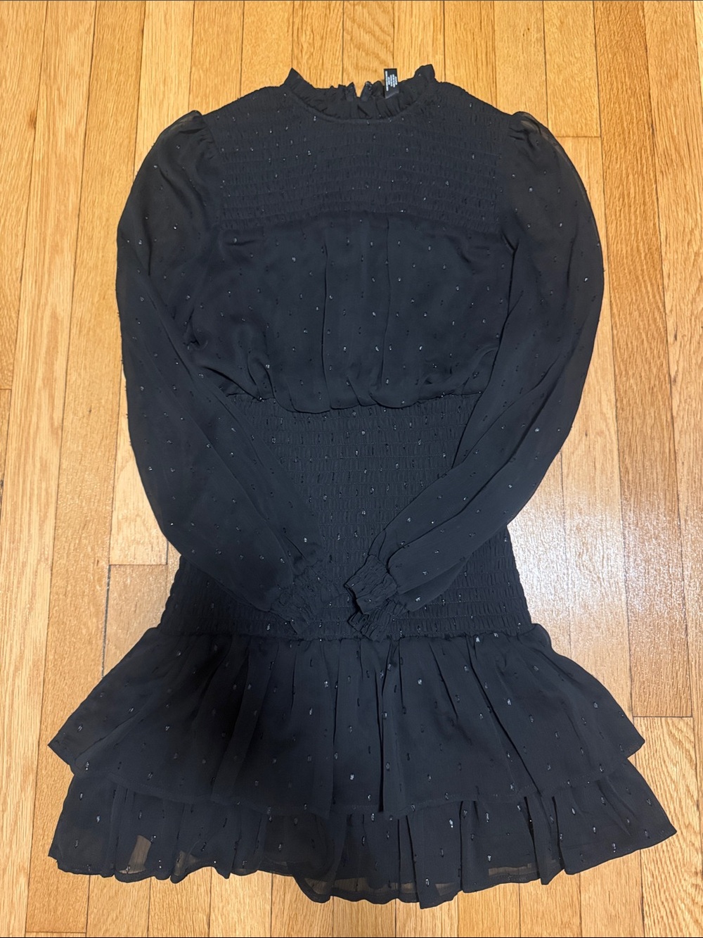 Aqua Black Long-Sleeve Mini Dress